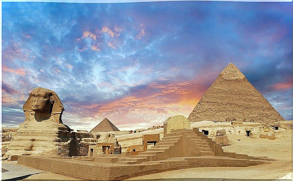 Egyptian pyramids.