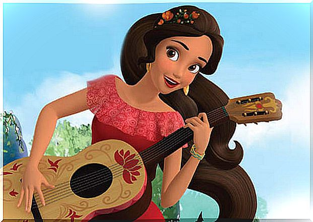 Elena de Avalor, a Spanish American Disney princess.