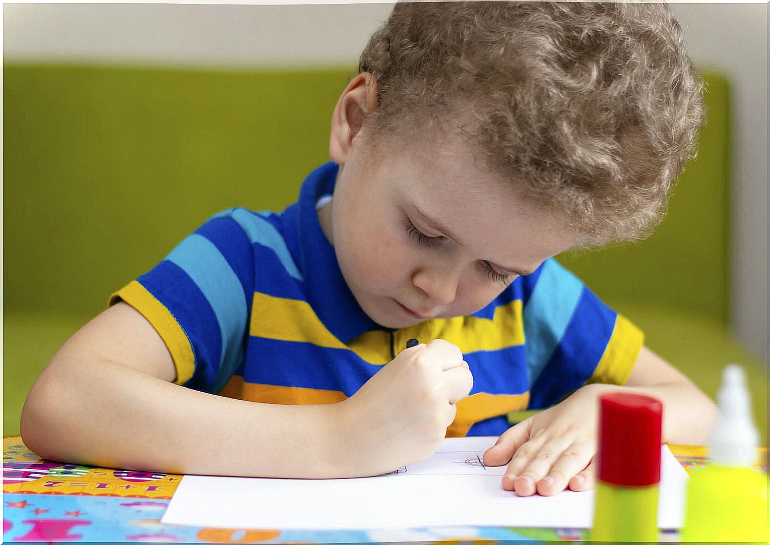 Child doing the home test.